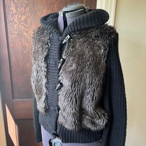 Relativity Faux Fur Hooded Sweater